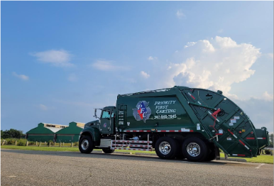 Priority First Carting truck rolling through Staten Island